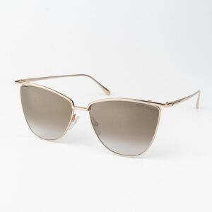 Tom Ford Women Sunglasses Gold Mirror Brown Cat Eye VERONICA FT0684 28G